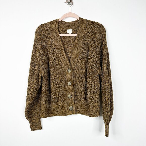 2/$30 a new day Chunky Knit V-Neck Cardigan Brown Marl Small #A0617 TRB3 - Picture 3 of 8